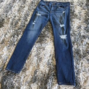 American Eagle Outfitters Ripped Blue Jeggings